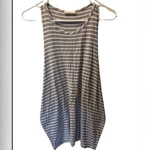 PHANUEL GRAY WHITE STRIPED LIGHTWEIGHT LOOSE FLOWING SOFT CHIC LAYERING TANK TOP